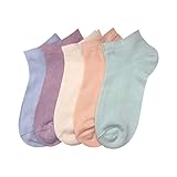 Women Bamboo Ankle Socks Ankle Length Thin Sock Odor Resistant Low Cut Sock 5 Pairs (Assorted1, Large)