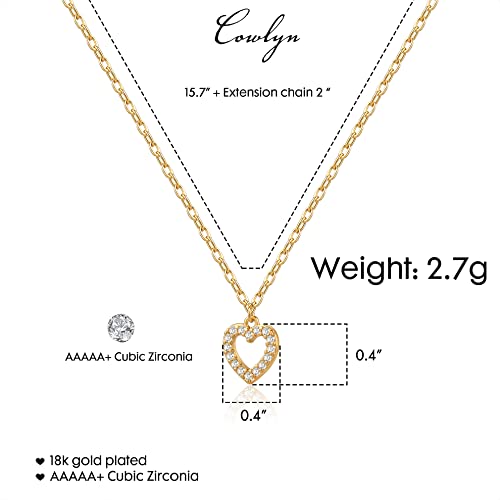 Cowlyn Love Heart Necklaces Pendant Pearl Chain 14K Gold Plated Double Layered Choker June Rose Flower Bar Disc Pendant Mother's day Valentine Women Girls Handmade Mom Jewelry3
