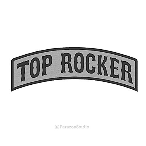 Custom Embroidered 10" Top Rocker Motorcycle Biker Name Tag Sew on Patch (A)