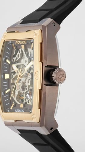 Image of Police Automatic Analog with Black Dial Black Silicone Strap Watch for Men - PLPEWJR0072204