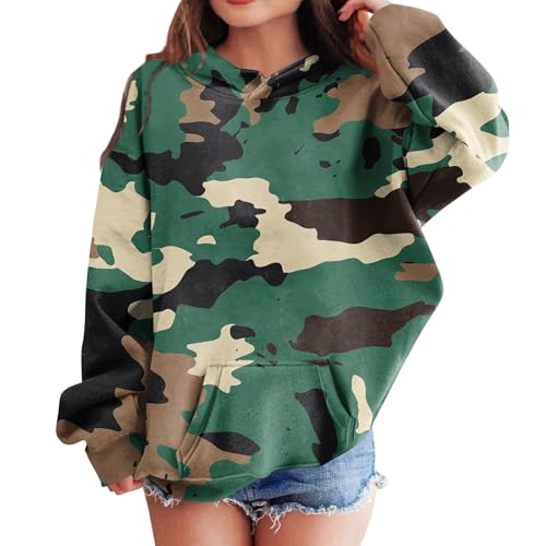 Girls Hoodie Sweatshirt Camo Hoodies Fall Fashion Long Sleeve Shirts Winter Sweater With Pocket 2-12 Years