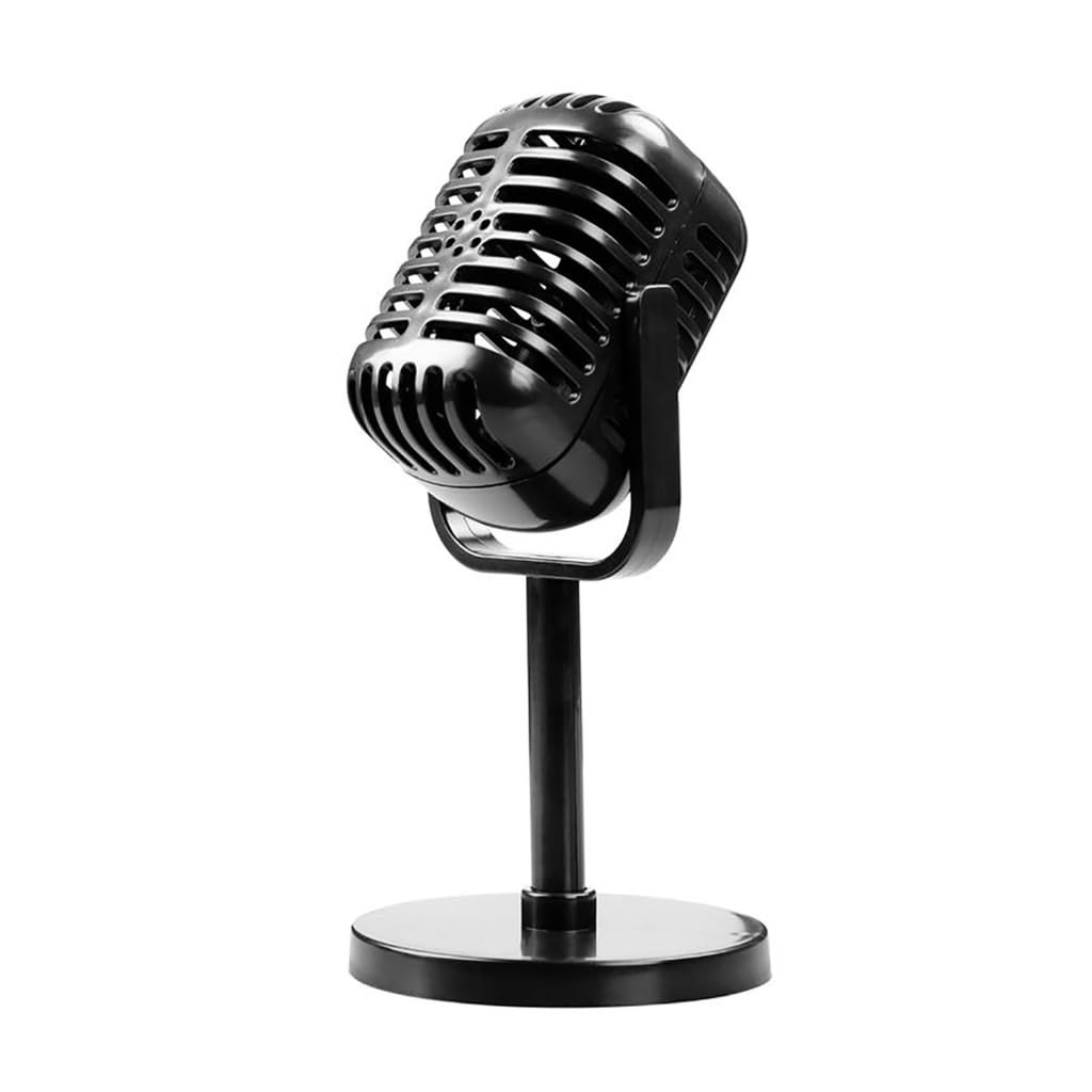 Elnwnnkc Upgraded Retro Microphone Props Model Vintage Microphone Stage Table Decor Plastics Fake Microphone Antique