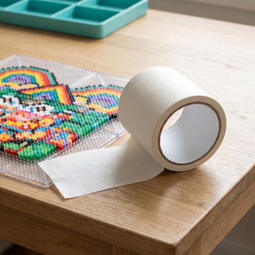 Cinta adhesiva de 10 cm de ancho y 22 yardas Lurrose para manualidades con cuentas termoadhesivas 4