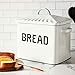 Creative Co-Op Distressed White Bread Box with Lid
