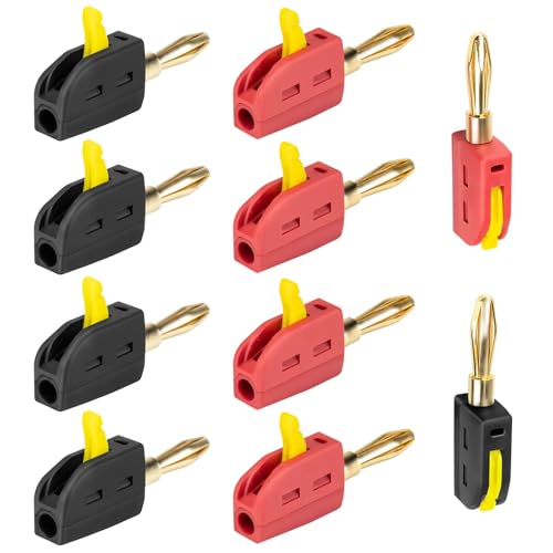 10 Pièces Fiches Banane,Fiche Banane Enceinte 4 mm,Banane Connecteur 32A,Fiches Bananes pour Bananepour HiFi Haut-Parleur, Amplificateur, Speaker Cable