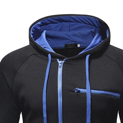 Maiyifu-GJ Men's Oblique Zipper Plus Lapel Hoodies Long Sleeve Hooded Drawstring Asymmetric Sweatshirt Slim Fit Jackets2