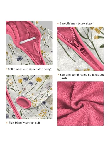 Farm Dandelion Floral Girls Fleece Jacket Girls Jacket Girl Coats Zip Up Hoodie Children Outerwear 2-3T3