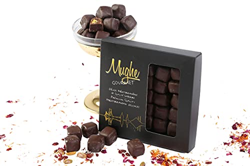 Mughe Gourmet Pistachio Chocolate Turkish Delights - Luxury Turkish Delight Coated In Chocolate - 300G (10.6Oz) Gourmet Gift Box With 30 Pieces - Perfect For Special Occasions #TOP7