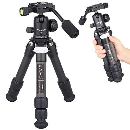 Carbon Fiber Portable Desktop Tripod, Compact Camera Tripod, Mini Tripod with 360 Handle Ball Head and Magic Arm Phone Holder All Metal CNC Mini Tripod for Camera DSLR Camcorder Max Load 22lbs/10kg Carbon Fiber Portable Desktop Tripod, Compact Camera Tripod, Mini Tripod with 360 Handle Ball Head and Magic Arm Phone Holder All Metal CNC Mini Tripod for Camera DSLR Camcorder Max Load 22lbs/10kg