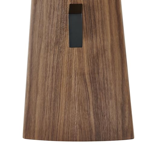 Image of Euro Style Folke 20 inch End Table | Modern Industrial Accent | Functional Side Table for Living Room, Bedroom, Home Office, or Hospitality | Walnut Finish with Matte Black Steel Cross Bar