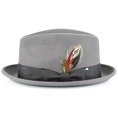 Mens Gray Fedora Hats, 100% Wool Crushable Hat, Packs Easy, Stain Resistant, Stylish Fedora (Also Available in Black) Cover