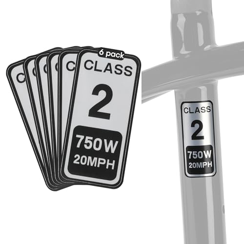 6PCS Ebike Stickers for Electric Bike Class 2 Labels for E-Bike Identification Waterproof Decals for Frame or Battery Identify Your Electric Bicycle