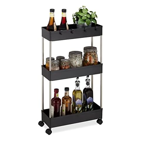 Relaxdays Nischenwagen Kunststoff, HBT 70 x 15,5 x 40,5 cm Cover