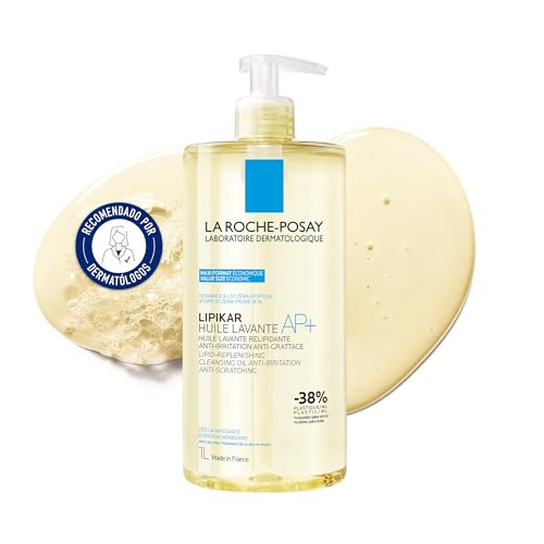 La Roche Posay, Lipikar Aceite Lavante AP+ Limpiador Corporal Anti-Irritación, Nutre e Hidrata, Con Niacinamida, Apto para Zonas Sensibles, Para Piel con Tendencia Atópica, 1L