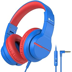 Hoofdtelefoons Kinderen, iClever hoofdtelefoons voor kinderen, volumebegrenzer met microfoon, foldable, 3.5mm Aux nylon…