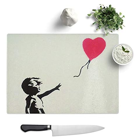 Glass Chopping Board with Banksy Design Cover