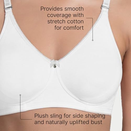 Image of Enamor A055 Comfort Shaper Cotton Plus Size T-Shirt Bra for Women- High Coverage, Non Padded and Wirefree