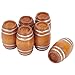 NBEADS 6 Pcs Miniature Wooden Barrel, 1x1.6 Inch Mini House Drink Accessories Beer Barrel Figurine Model for Fairy Garden Bar Micro Landscape Decoration Oktoberfest Decor