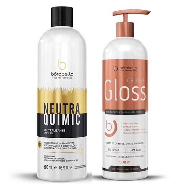 Kit Neutraquimic e Cauter Gloss Espelhamento Borabella 500ml, tb,...