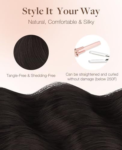 GOO GOO Invisi edge Tape in Hair Extensions Human Hair, 2 Dark Brown 20pcs 20inch 50g, Virgin Human Hair Tape ins, Seamless Injected Tape in Hair Extensions — view 8