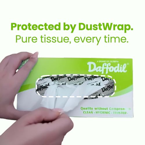 Image of DAFFODIL 2 Ply Facial Tissue Carton (100 Pulls Per Box, 200 Sheets) | Ultra Soft, Strong & Absorbent Face Tissues | Premium Tissue Box for Home, Office, Car & Travel Use