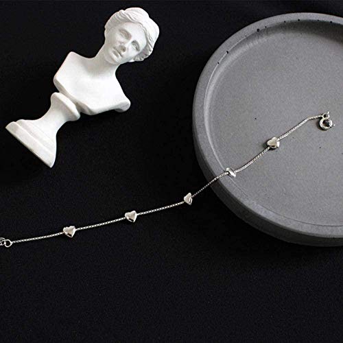 Preisvergleich Produktbild CKAWM Armband Silber Liebesherz Herzkette Armband Für Frauen Mädchen Dame Hochzeitsschmuck Geschenk