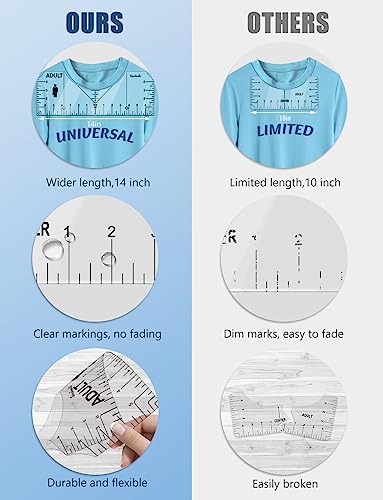 Vowlove 5JIAN Tshirt Ruler Guide For Vinyl Alignment, T Shirt Rulers To Center Designs Pocket Logo, Tee Measurement Template, Craft Sewing Supplies Accessories Tools For Cricut Heat Press Htv Heat Transfer Vinyl thumb #4