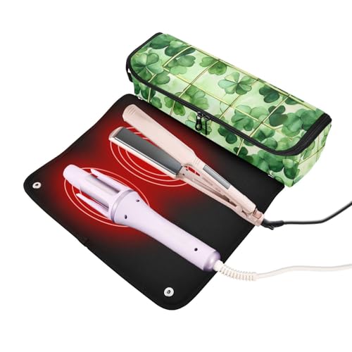 Bolsa de viaje para herramientas de cabello y tapete resistente al calor, gran capacidad para planchas y rizadores miniatura 2