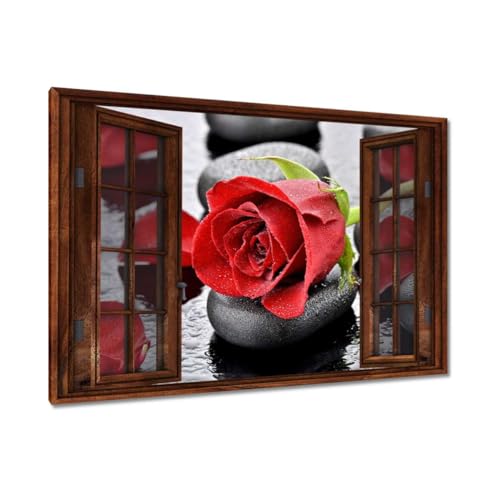Peinture imprimée sur toile pour grand mur vide galets roses 120x80