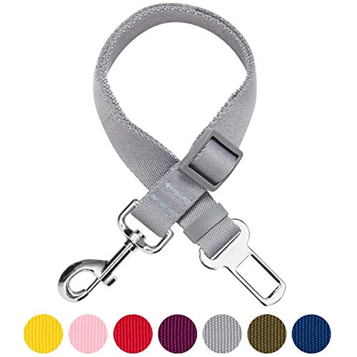 Umi. by Amazon - Classic - Cinturón de seguridad para perros ajustable, resistente y seguro; debe usarse con arnés (gris)