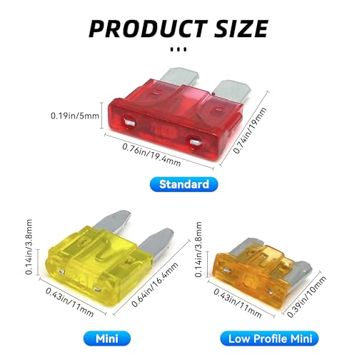 Tioollev 306PCS Car Fuses Assortment Kit, Mixed Vehicle Blade Standard & Mini & Low Profile Mini Fuse (2A 5A 7.5A 10A 15A 20A 25A 30A 35A),Replacement Accessories for RV, Truck, Auto (306PCS)