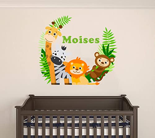 Vinilo Decorativo Jungle Animals 76x66 cm Personalizable miniatura 4