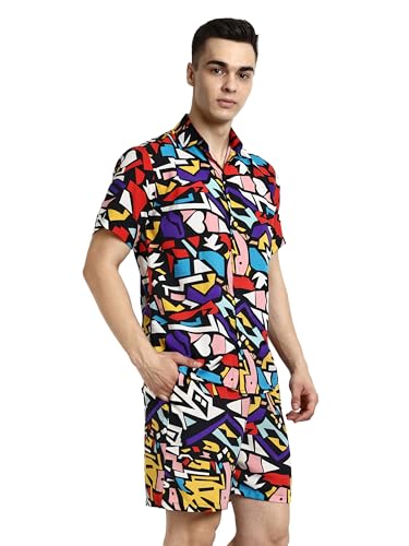 Image of LERIYA FASHION Co Ord Set for Men | Trendy Night Dress for Boys | T-Shirt and Shorts Combo for Lounge | Stylish Summer and Travel Wear | Men's Matching Two-Piece for Vacation