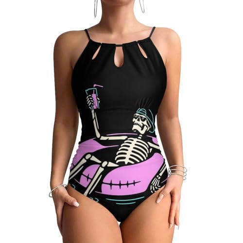 Maillot de bain une pièce squelette femme avec contrôle du ventre pour sublimer la silhouette