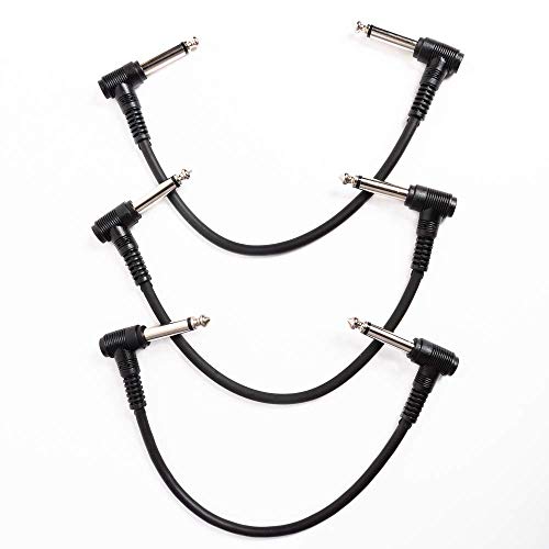 Senor Cable 6 Inch Guitar Cable Patch Cable Black 3-Pack Guitar Effect Pedal Cables | Guitar Cables Pedal | Pedal Patch Cables | Guitar Patch Cables