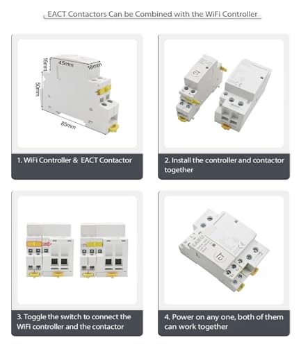 Interruptor de contactor modular doméstico DC 12V para domótica 5