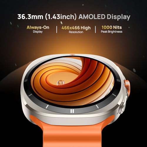 Image of Fire-Boltt Axiom Round Smart Watch 1.43″ Super AMOLED Display with Always‑On Mode, Bluetooth Calling, Rotating Crown, SPO₂ & Heart Rate Monitor, IP67 Waterproof Silicone Smartwatch for Men - Orange