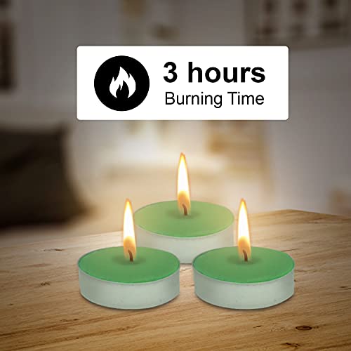 Image of AuraDecor Scented Tealight Candles, Pure Wax 20 Pcs (Lemon Grass)