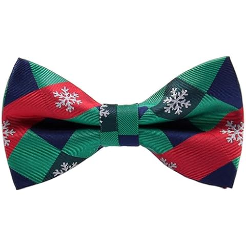 Branduce Red Green Christmas Bow Tie for Men Silk Woven Festival Theme Plaid Bow tie Christmas Pattern Mens Bowties (BB08-32) Cover