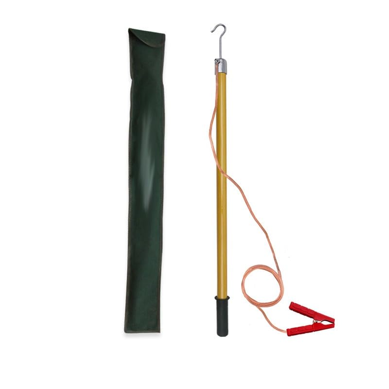 Grounding Discharge Rod, Telescopic Pole with Copper Wire & Grounding Clamp for Electrical Testing and Static Removal, Suitable for 10kV-220kV Applications