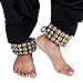 HANDTECHINDIA Dancing Bells Anklet Ghungroo with Colored Cushion Pad 3 Line with (30+30) Bells Best For Indian Classical Dance, Indian Style Brass Ankle Bells (BLUE)