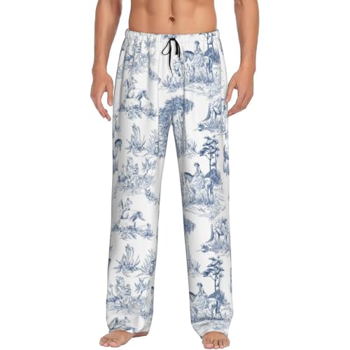 Toile De Jouy Floral Men's Pajama Pants Comfy Lightweight Pajama Bottoms Lounge Sleep Pjs Pant for Women Men
