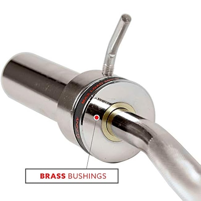 Sunny Health & Fitness 48 Olympic Super Curl Bar with Ring Collars Strength Training Bar for Traps, Deadlifts, Squats and More - OB-48