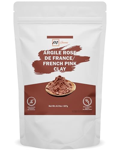Argile Rose de France en Poudre/Argile Rose pour Masques Faciaux DIY, Crèmes, Peelings Doux et Gommages, et Fabrication de Savons 0,5 lbs / 227 g
