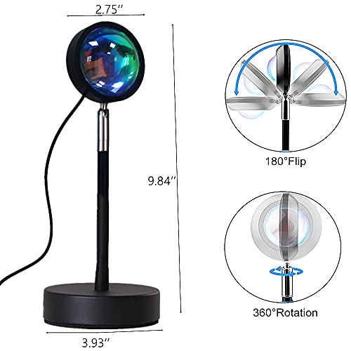 Image of Sunset Projection Lamp 16 Colors, Sunset Lamp Multiple Colors with Remote Control, Color Changing Sunlight Projector, Rainbow Sunset LED Projector Lamp