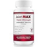PHS Joint MAX Triple Strength (TS) Chewable Tablets for Dogs - Glucosamine, Chondroitin, MSM - Vitamins, and Antioxidants - Hip and Joint Pain Relief and Support Supplement - Made in USA - 120 Tablets