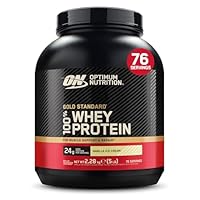 Optimum Nutrition Gold Standard 100% Whey Protein Powder for muscle building and recovery, Vanilla Ice Cream, 2.28kg, 76 servings, Package May Vary