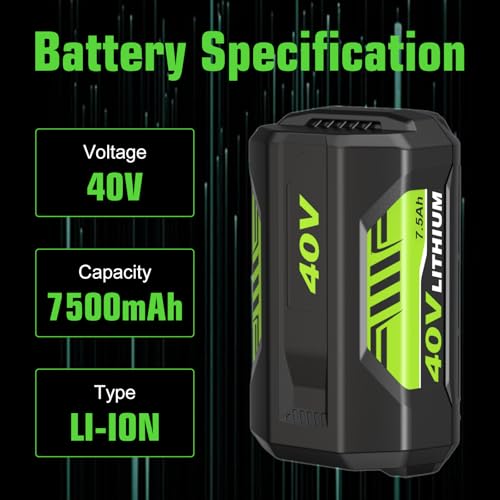 OHYES BAT 7500mAh Lithium ion 1 Pack Replacement Battery Compatible with Ryobi 40V Battery OP4050A OP40601 OP4040 OP4030 OP4050 OP40261 OP40201 OP40401 Cordless Power Tools with LED Indicator by OHYES BAT - Image 2