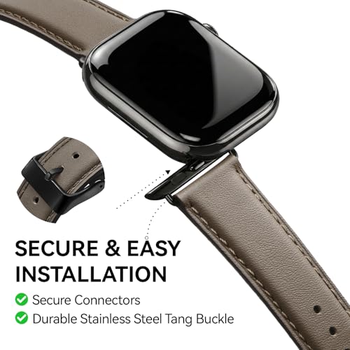 SUNFWR Leather Strap Compatible with Apple Watch Band iWatch Bracelet by SUNFWR - Used condition - Image 6