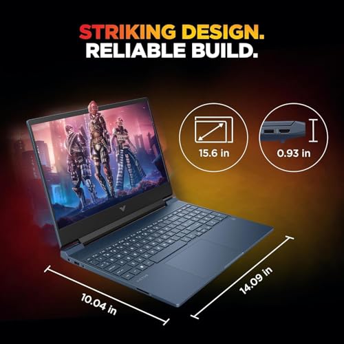 Image of HP Victus AMD Ryzen 5 Hexa Core 8645HS - (16 GB /512 GB SSD /Windows 11 Home /4 GB Graphics /NVIDIA GeForce RTX 2050 /144 Hz) fb3003AX Gaming Laptop (15.6 inch, Blue, 2.29 Kg, with MS Office)
